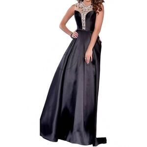 NEW KARISHMA CREATIONS sleeveless a line maxi dress in black